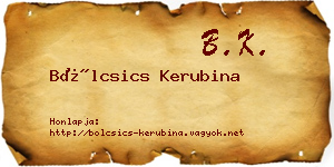 Bölcsics Kerubina névjegykártya